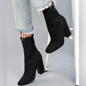KENDALL & KYLIE KKHAILEY 4, black sparkle bootie NEW size 10
